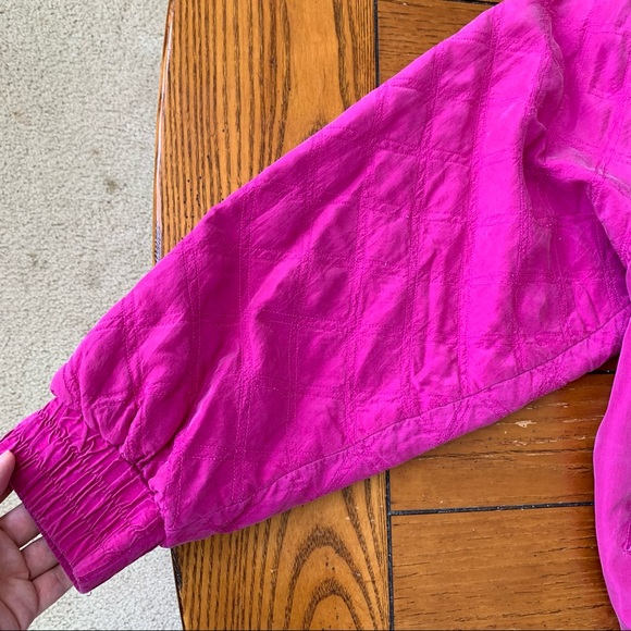 Vintage Bocoo Hot Pink 100% Silk Jacket 1980s 1990s Size Medium - Picture 3 of 15